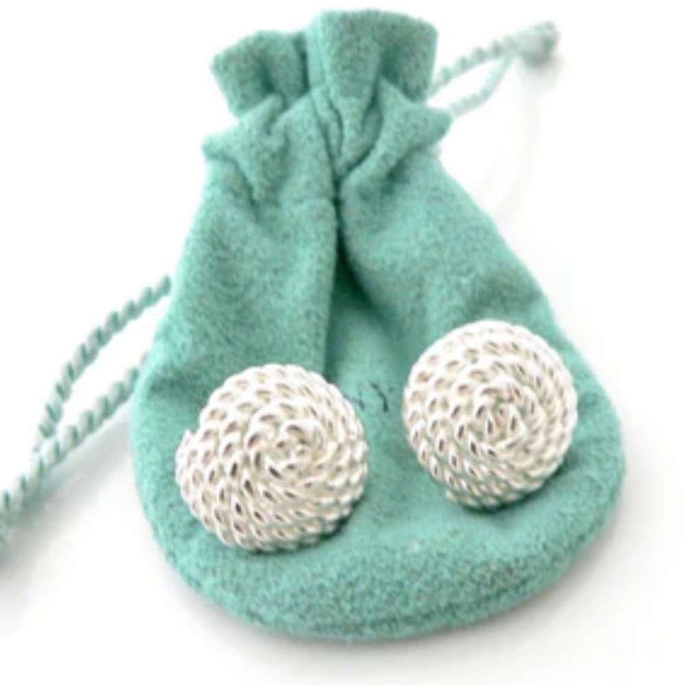 Tiffany & Co Twist Earrings Cable Rope Stud Circle Round Love no backing Vintage